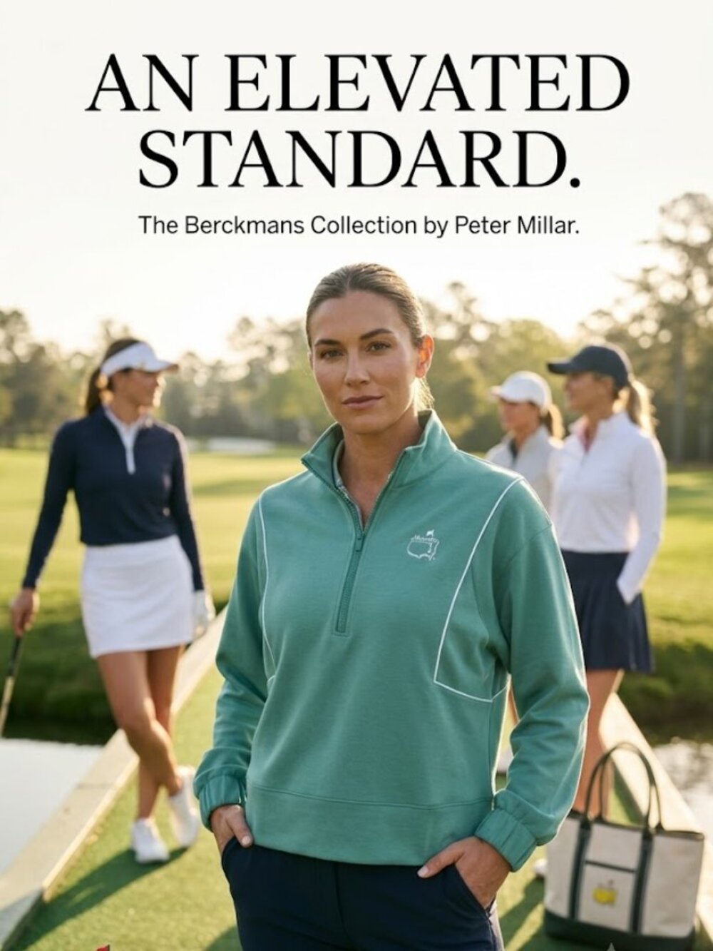 Masters NEW Berckmans Place Peter Millar Quarter Zip Golf Pullover sz L READ